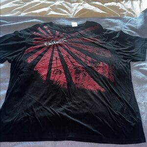 Caffeine Black and Red Rock Guitar Graphic Tee